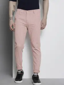 The Indian Garage Co Men Striped Slim Fit Chinos
