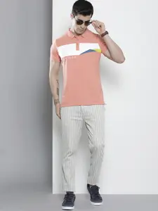 The Indian Garage Co Men Grey Striped Trousers