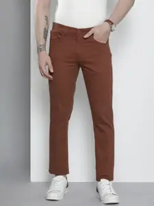 The Indian Garage Co Men Brown Solid Chinos Trousers