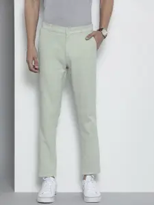 The Indian Garage Co Men Green Solid Chinos Trousers