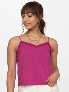 AND Women Pink Solid Tank Top