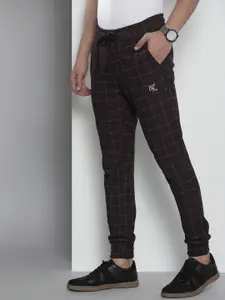 The Indian Garage Co Men Brown Checked Joggers
