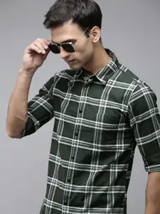 SPYKAR Slim Fit Checked Pure Cotton Casual Shirt