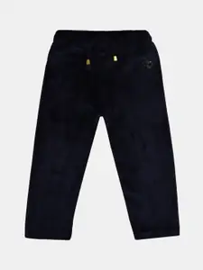 V-Mart Girls Navy Blue Solid Velvet Lounge Pants