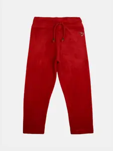 V-Mart Girls Red Solid Lounge Pants