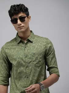 SPYKAR Slim Fit Pure Cotton Floral Printed Casual Shirt