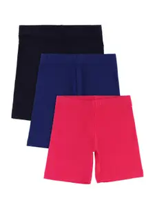 Bodycare Kids Girls Set of 3 Black & Blue Shorts