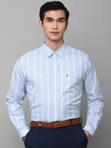 Allen Solly Men Blue  Striped Slim Fit Cotton Formal Shirt