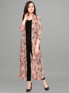 Fashfun Women Pink & Grey Printed Shrug