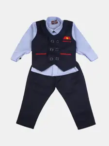 V-Mart Boys Navy Blue & Blue Shirt with Trousers