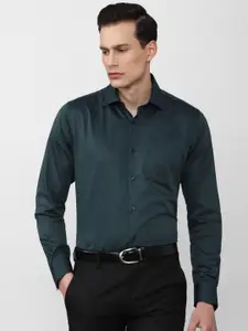 Van Heusen Men Green Cotton Formal Shirt