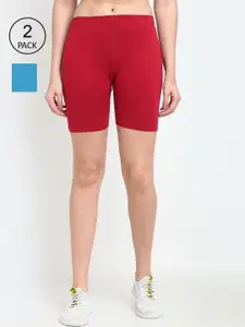 GRACIT Women Maroon Cycling Sports Shorts