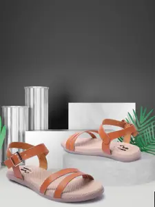 TWIN TOES Tan Flatform Sandals