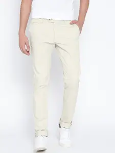 Blackberrys Men Off-White Solid Chinos