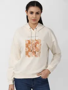 Van Heusen Woman Women Beige Printed Hooded Sweatshirt