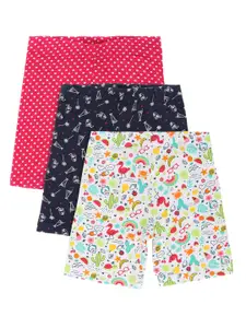 Bodycare Kids Pack Of 3 Girls Pink Printed Shorts