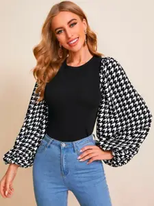 Dream Beauty Fashion Women Black Printed  Top