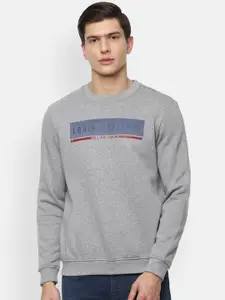 Louis Philippe Sport Men Grey Printed Sweatshirt