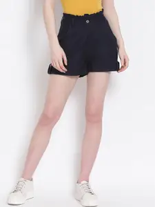 DRAAX Fashions Women Navy Blue High-Rise Modal Shorts