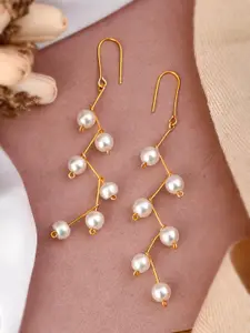 Silvermerc Designs Gold-Toned Contemporary Drop Earrings