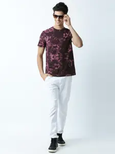 Huetrap Men Mauve Printed T-shirt
