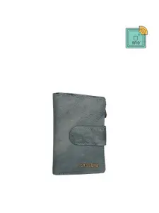 Sassora Women Green Zip Detail Leather Two Fold Wallet