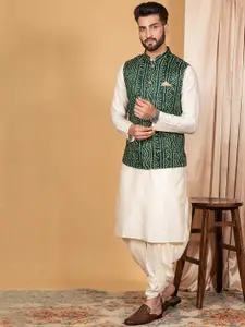 KISAH Men Green Kurta Set