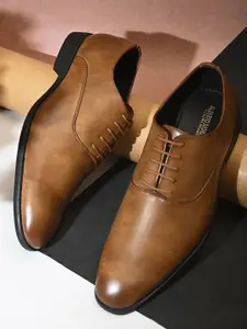 ALBERTO MORENO Men Tan Solid Derby Formal Shoe