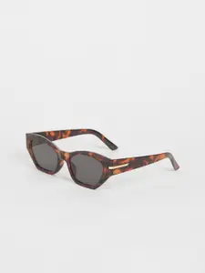 H&M Women Black Lens & Brown Cat-Eye Sunglasses