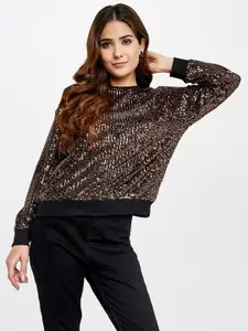 AND Black Sequined Blingy Top