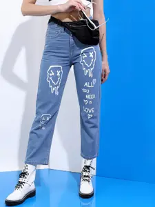 Tokyo Talkies Women Blue Straight Fit Clean look Printed Jeans