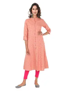 SUTI Coral Floral Printed Cotton Kurta