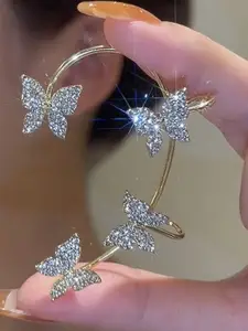 Vembley Set Of 2 Gold-Toned Contemporary Ear Cuff Earrings