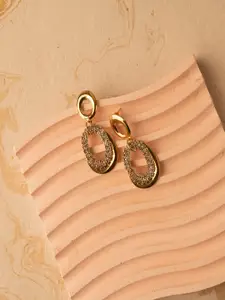 Jewelz Women Gold Plated Contemporary Drop Earrings