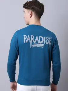 Obaan Men Teal Printed Sweatshirt