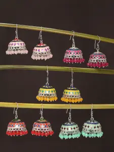 OOMPH Set of 6 Dome Shaped Jhumka Earrings