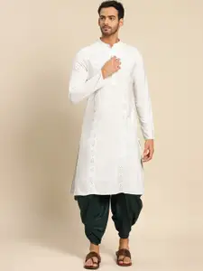 KISAH Men White Kurta with Dhoti Pants