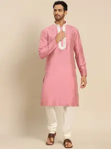 KISAH Men Pink Kurta with Pyjamas