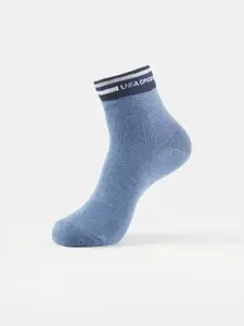 Jockey Men Blue Solid Cotton Ankle-Length Socks