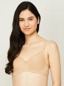 Ginger by Lifestyle Women Beige Solid Lightly Padded Bra