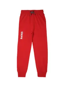 Pepe Jeans Boys Red Solid Cotton Jogger