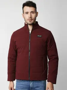 Pepe Jeans Men Red Padded Jacket with Patchwork