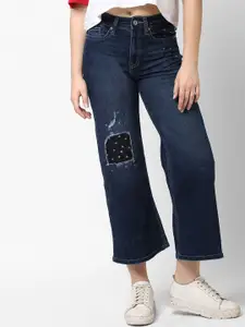 Pepe Jeans Women Blue Low Distress Light Fade Jeans