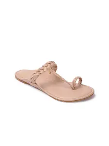 Picktoes Women Beige One Toe Flats