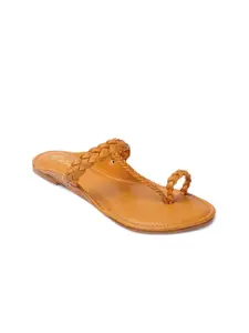 Picktoes Women Yellow One Toe Flats