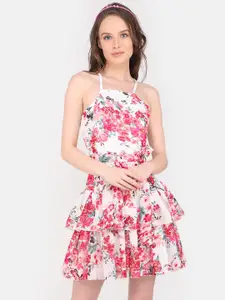 MARC LOUIS Floral Georgette Fit and Flare Dress