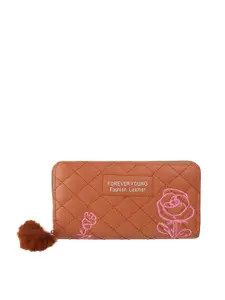 WALKWAY by Metro Women Tan Brown Zip Around Wallet