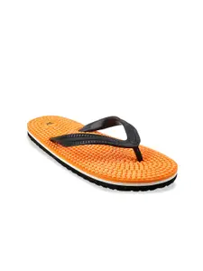 WALKWAY by Metro Men Orange & Black Solid Flip Flops