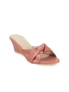 WALKWAY by Metro Pink Wedge Heels with Bows