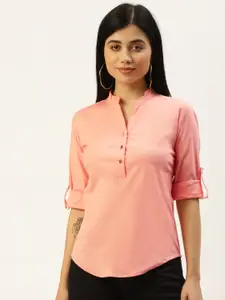 BRINNS Women Peach-Coloured Opaque Formal Shirt